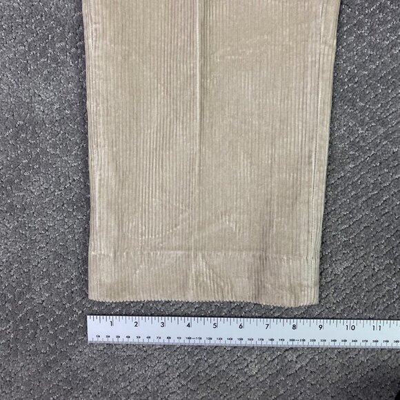 LL Bean Country Corduroy Pants Men's 34 x 34 Khaki Cotton Wide Wale Flat Front - Picture 12 of 14